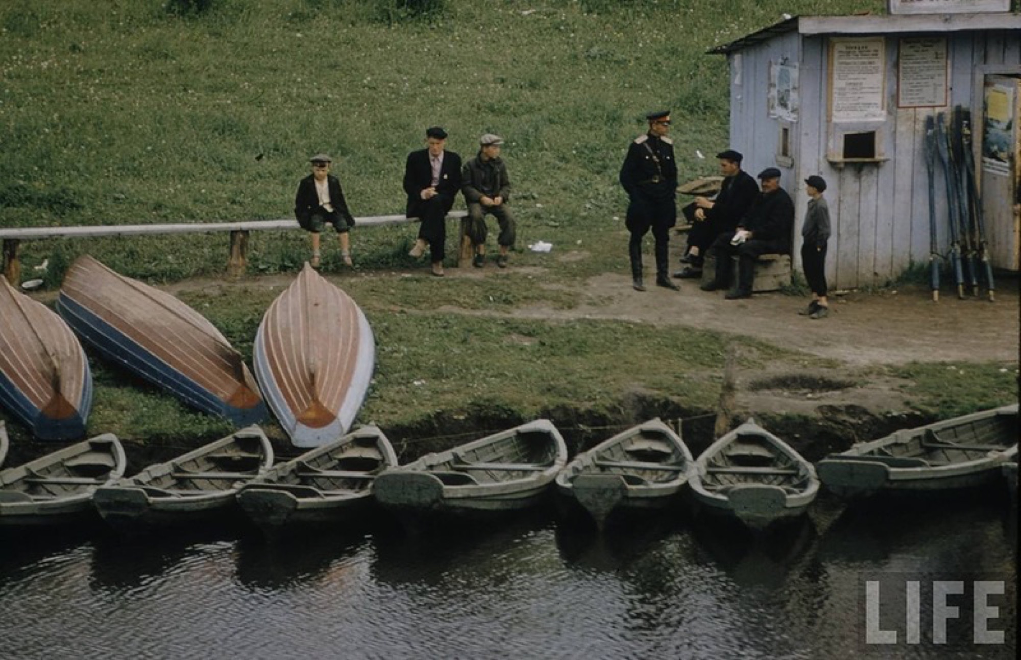 Лодочная станция берег реки 1950-е