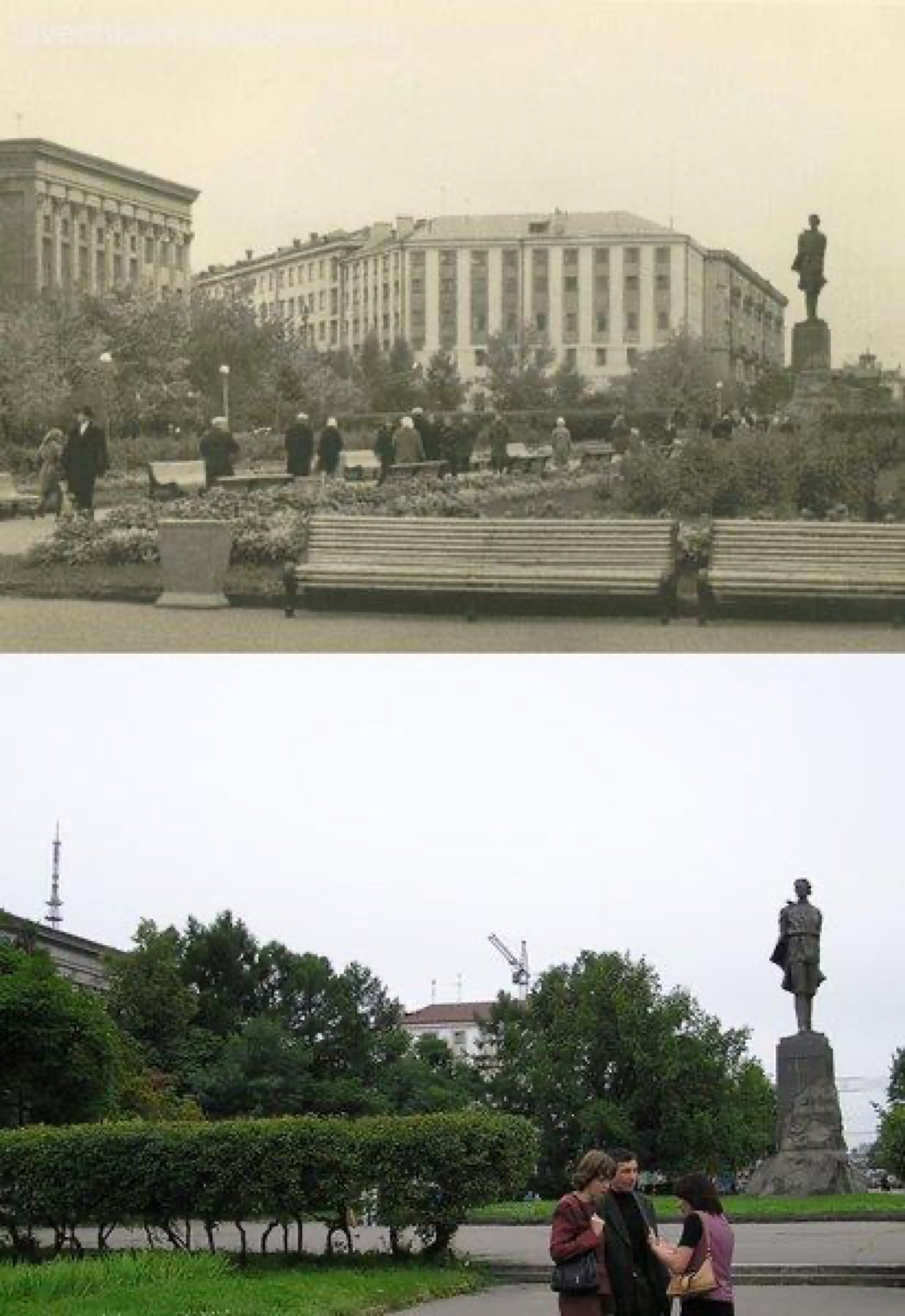 Площадь Горького памятник сквер сравнение эпох