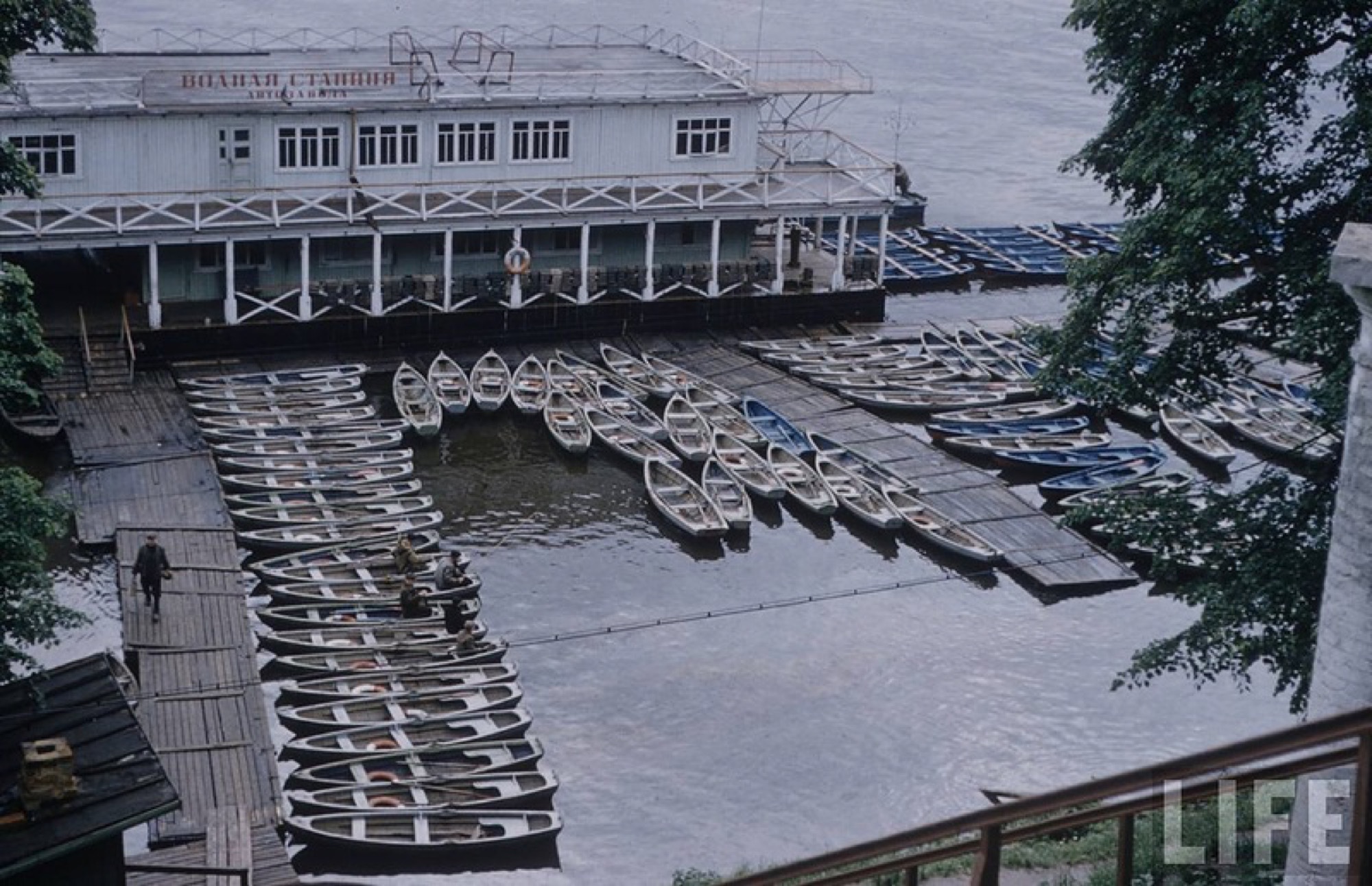 Водная станция лодочная пристань Волга 1950-е