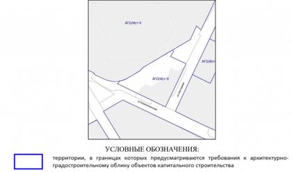 схема территории с зонами архитектурно-градостроительного облика, центр Нижнего Новгорода