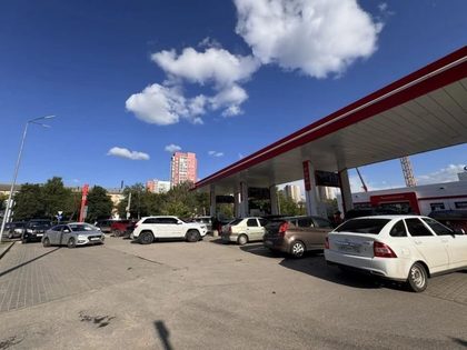 Очередь на АЗС в Нижнем Новгороде