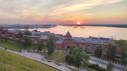 Нижегородский кремль, вид на башни со стороны Волги