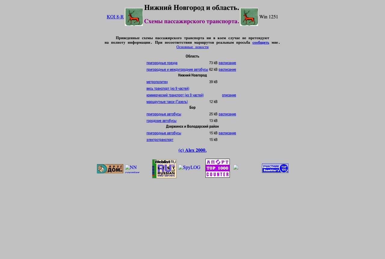 Главная страница alexkidd.narod.ru в 2001 году